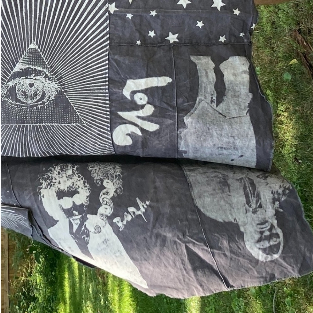 Magnolia Pearl Bob Dylan Blanket Artist Squat Throw Dropcloth 001 Ozzy Patchwork - Picture 7 of 10